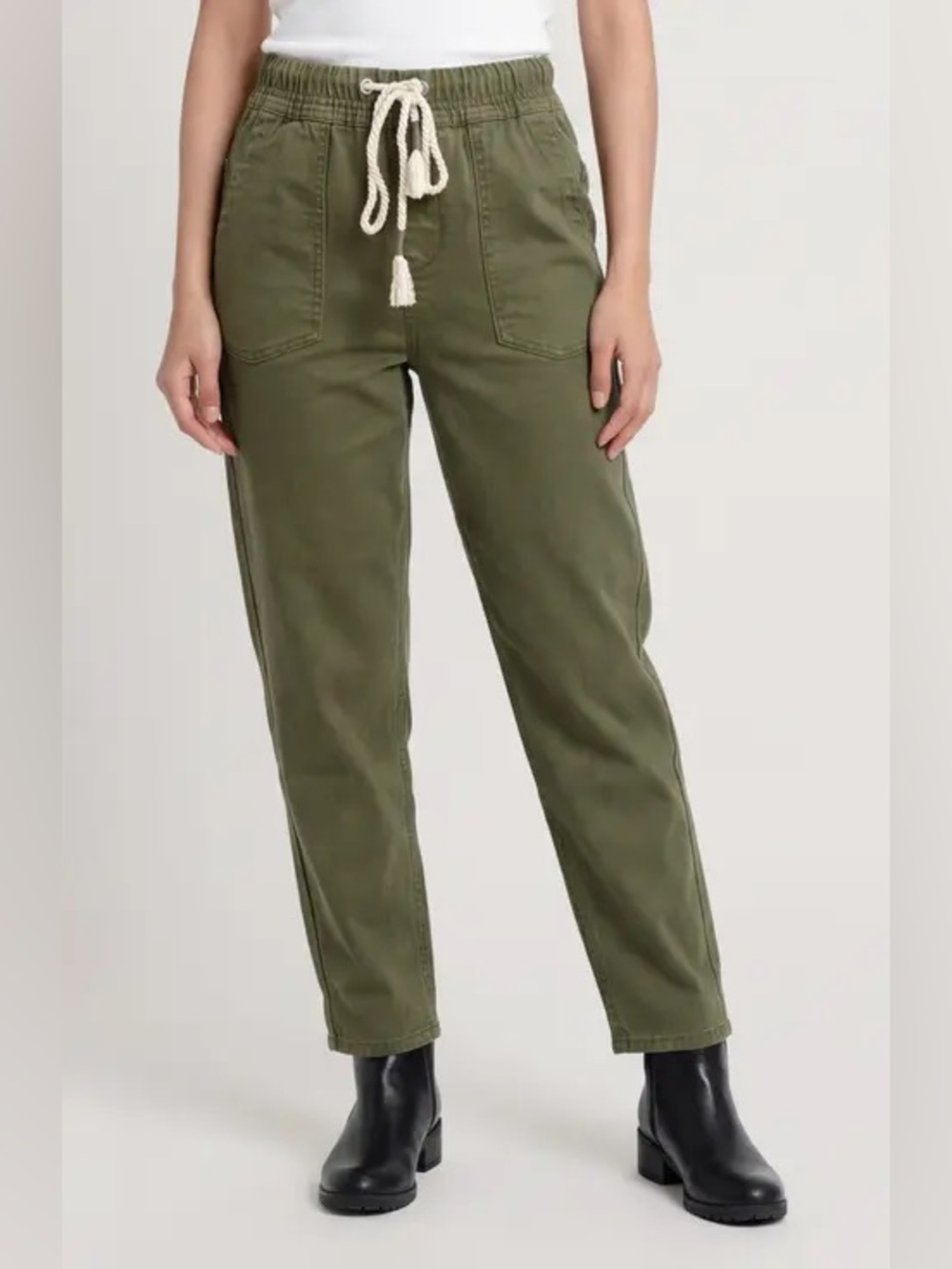 Anthropologie Santuary Soft Denim Utility Pants - Olive Green